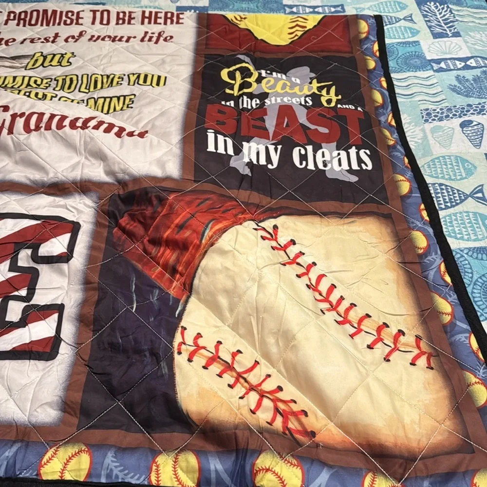 To my Granddaughter Softball Duvet